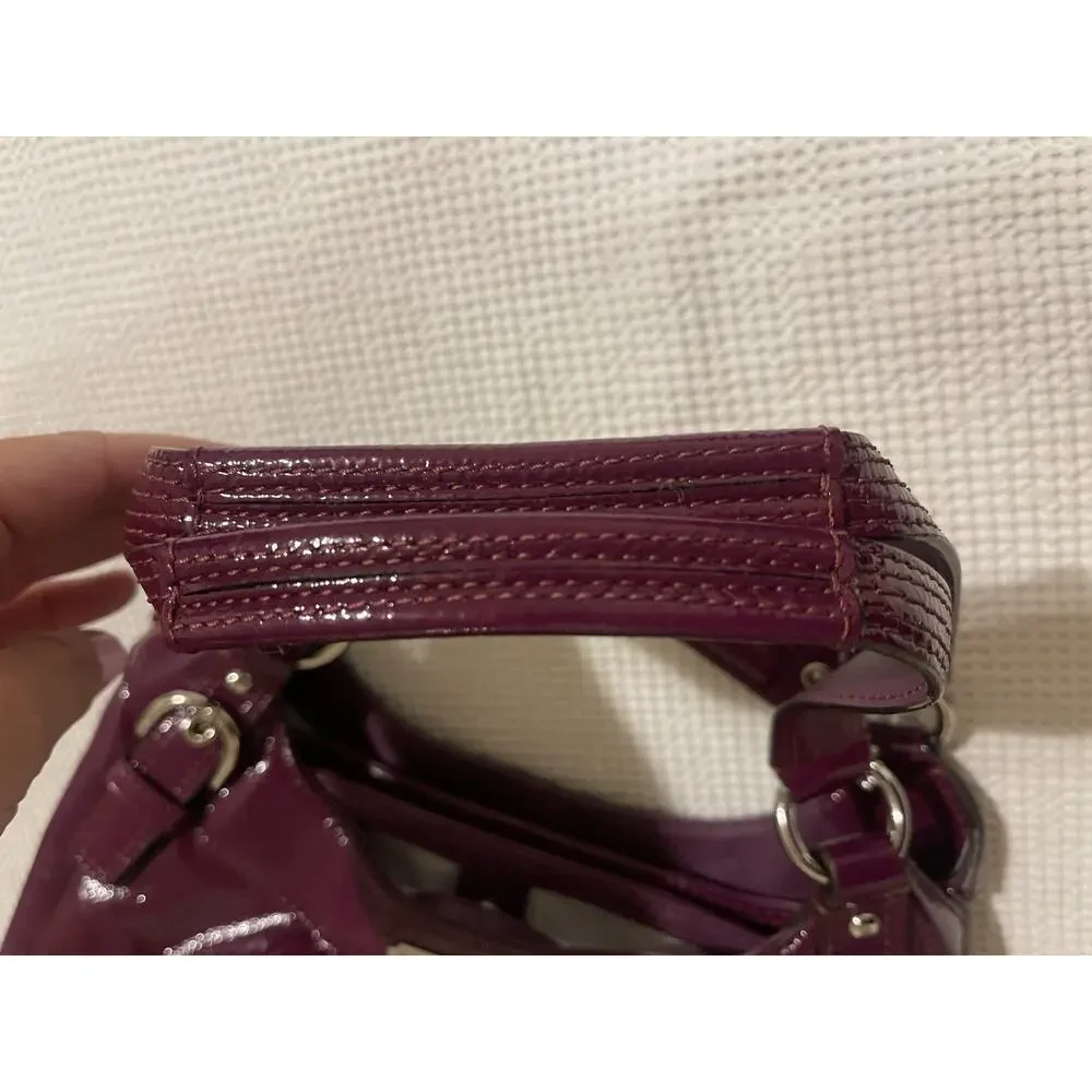 Coach Soho Large Y2K Hobo Shoulder Bag Crimson Plum Patent Leather NWOT